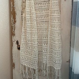 Forever 21 Cream Crochet vest duster